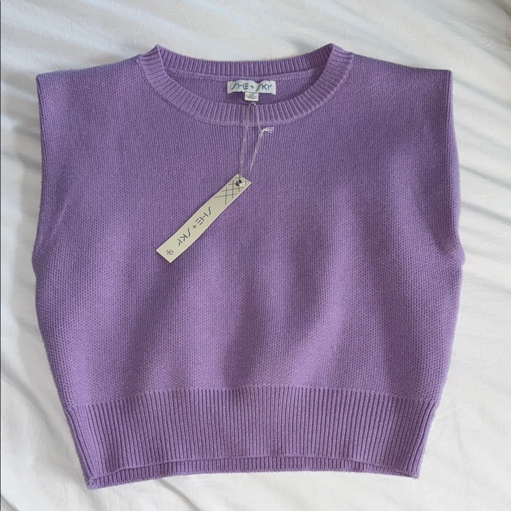 Purple Sleeveless Knit Top